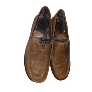 Born Brown Leather Slip On Moccasin Shoes Men Size 10